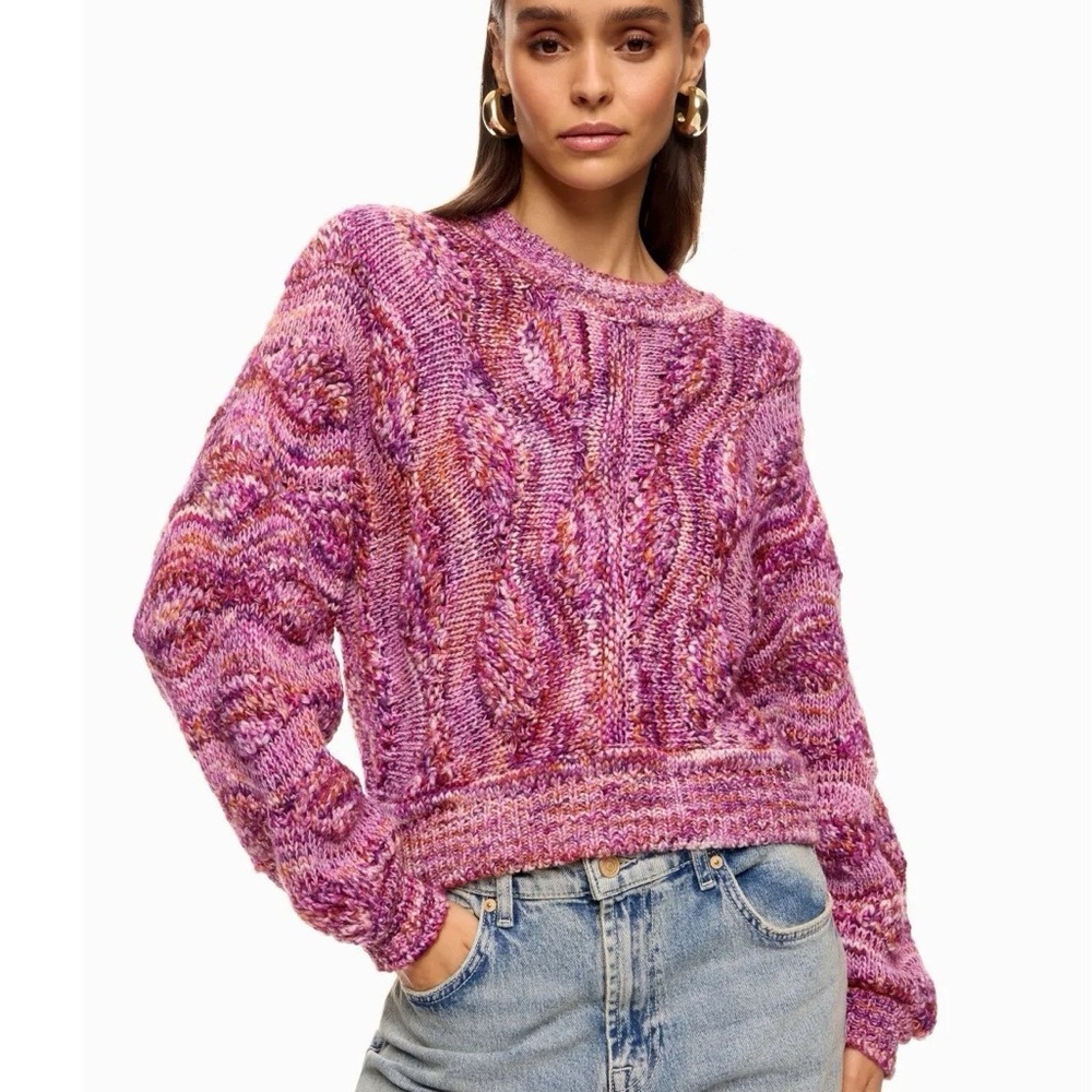 💕 BA&SH stimpo rose sweater size XS knit jumper multicolor wool print crew neck